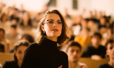 woman in a lecture